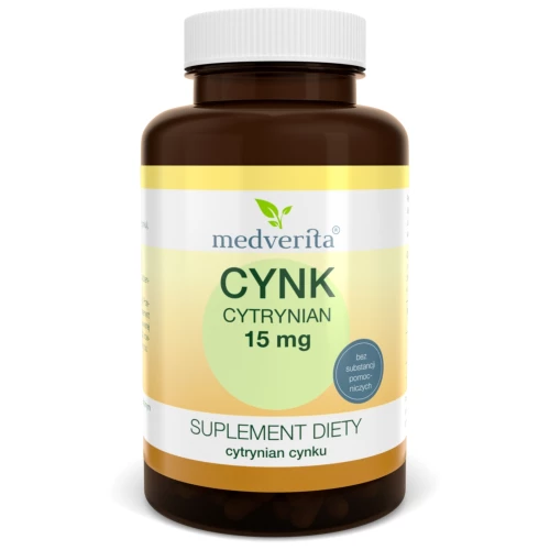 Medverita - Cynk cytrynian 15 mg - 90 kapsułek Medverita - Cynk cytrynian 15 mg - 90 kapsułek